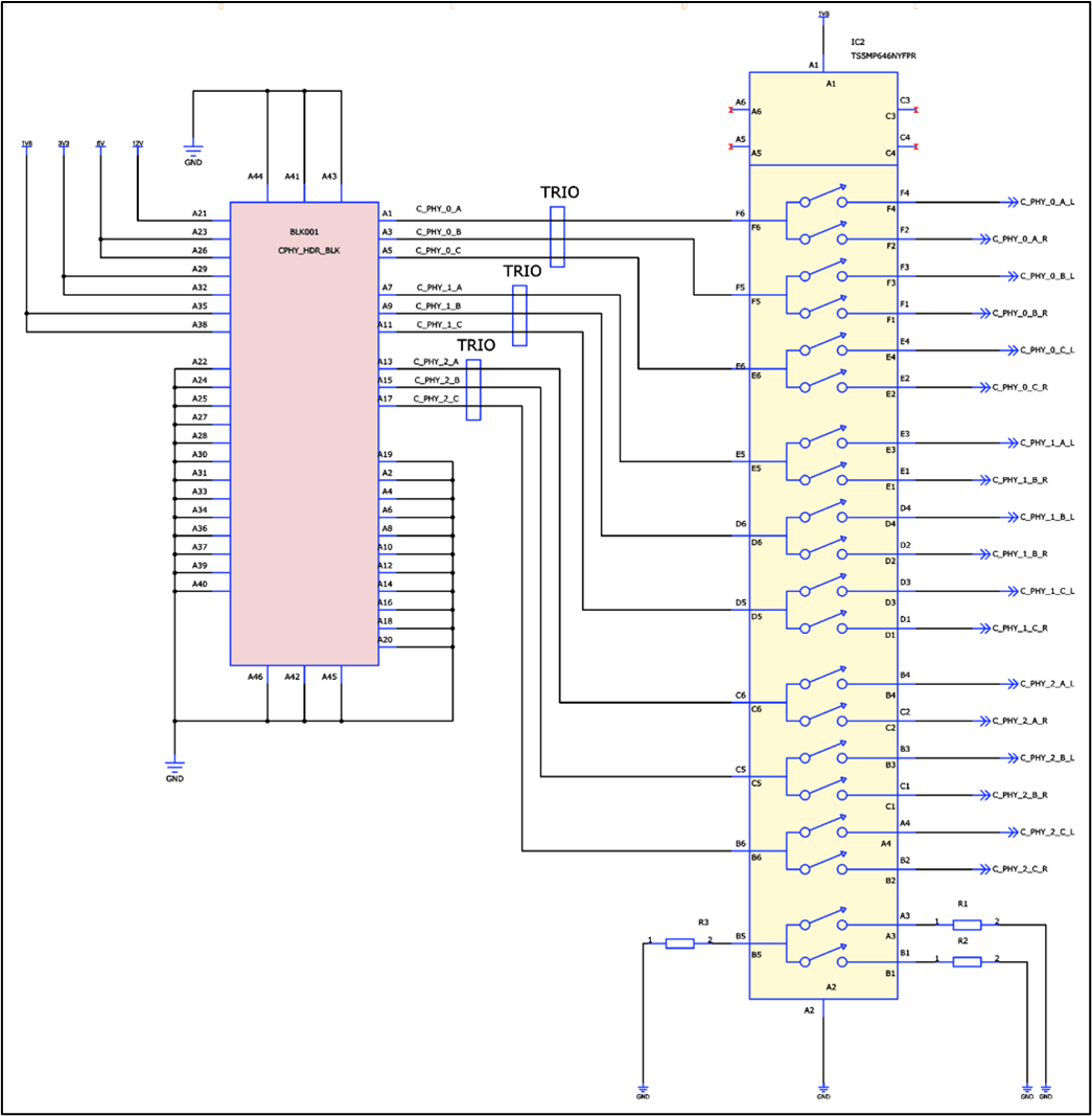 Figure 3 - Connector to Multiplexer with C-PHY