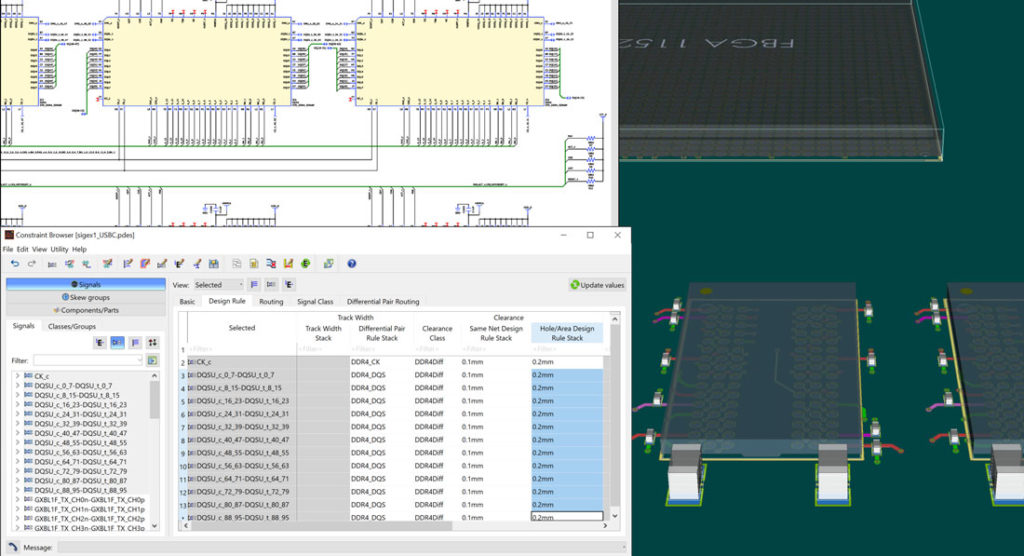 Maybe you want to add constraints in the schematic, where you can see what the circuit is doing. Maybe you want to do that during PCB design – selecting items to constrain in physical layout or cross-probing them from schematic. Whatever you prefer, eCADSTAR works with you. Constraint Browser is built into both eCADSTAR Schematic Editor and eCADSTAR PCB Editor