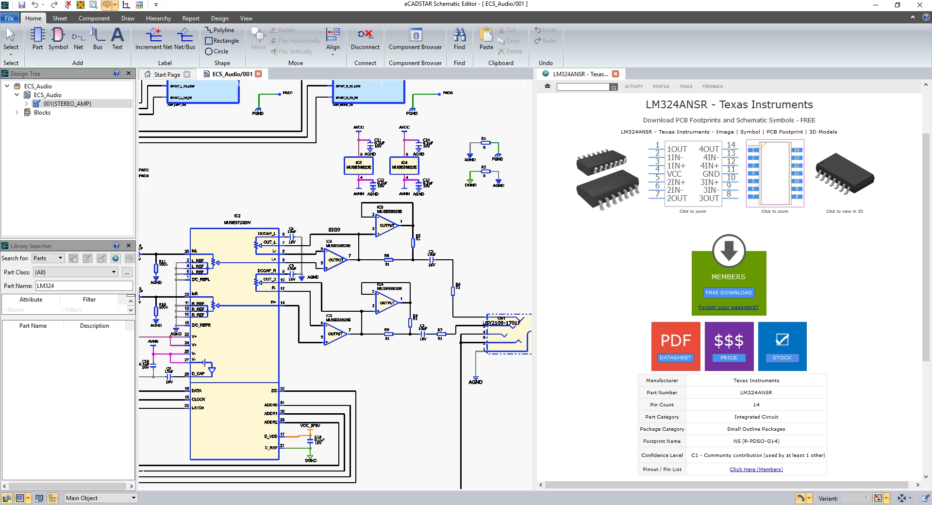 eCADSTAR - search online component vendor libraries, request quotes and purchase components from manufacturers and distributors.