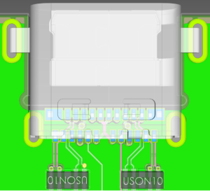 Routage différentiel USBC vers prise USB de type C à montage intermédiaire (eCADSTAR éditeur de PCB)