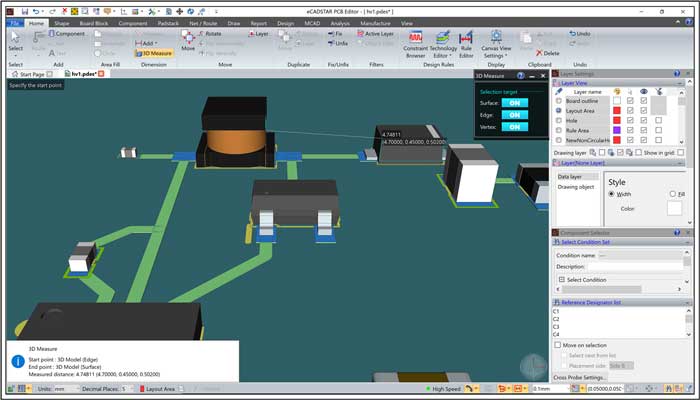 Measure true 3D distances_eCADSTAR2021