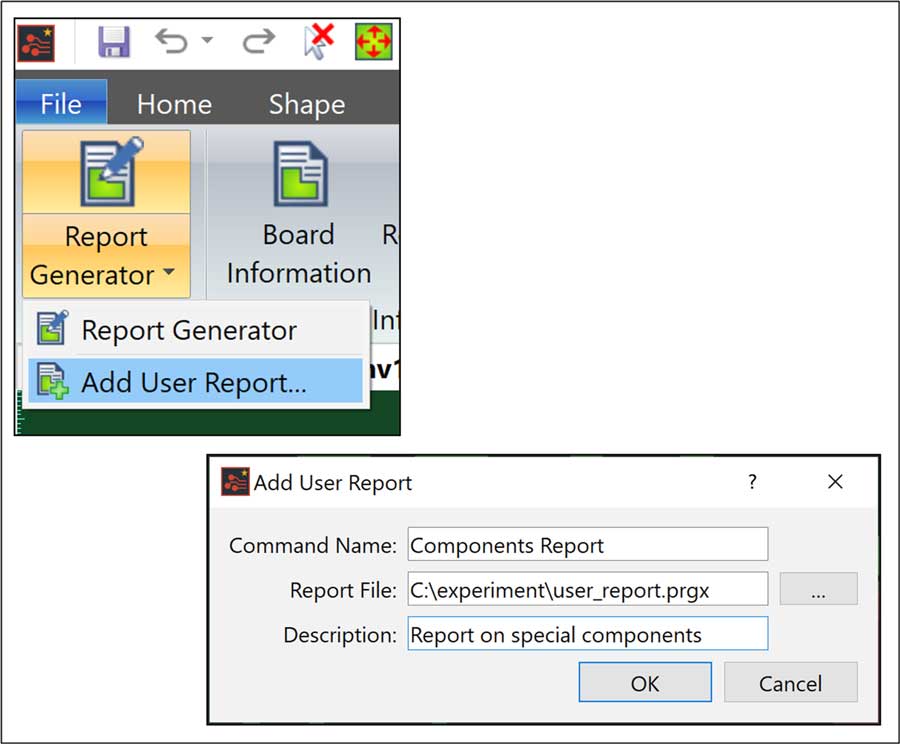user report parameter file_eCADSTAR2021.0