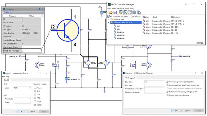 SPICE simulation setup and using LTspice software model pin assignments. In the SPICE simulation Controller that can do LTspice simulation with no need for LTspice download directly