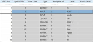 table of inputs pcb spice controller schematic editor