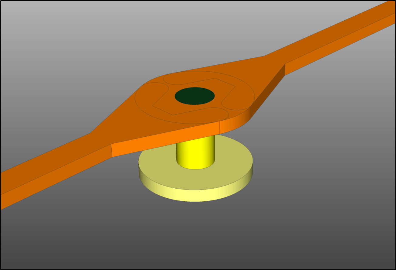 Via connection with PCB teardrop before PCB fabrication