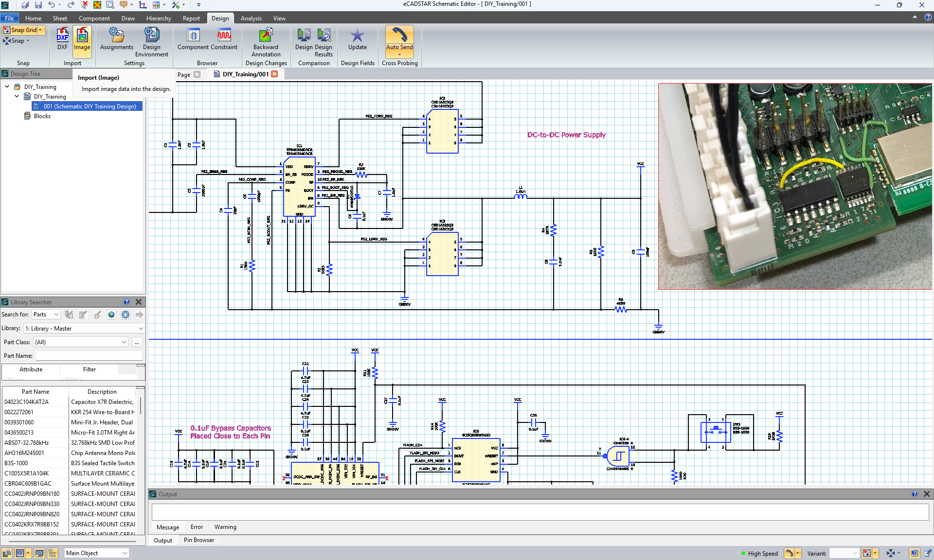 eCADSTAR Schematic Import Images (*.bmp, *.gif, *.jpg, *.jpeg and *.png)