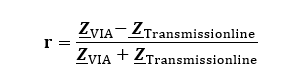 reflection between a via and transmission line formula