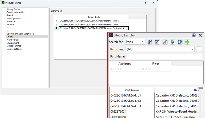 Library Searcher searching multiple library paths