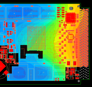 Common mode voltage map across PCB