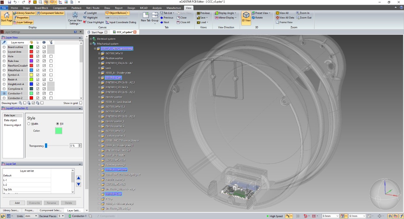 ecadstar pcb design software used by expertronics and cabinaid for climate control case for AED