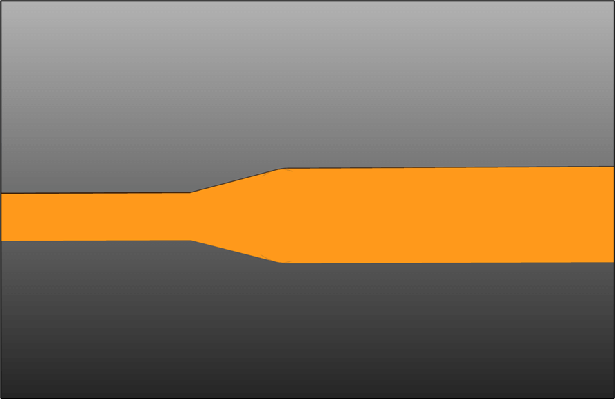 Track to track connection with PCB teardrop