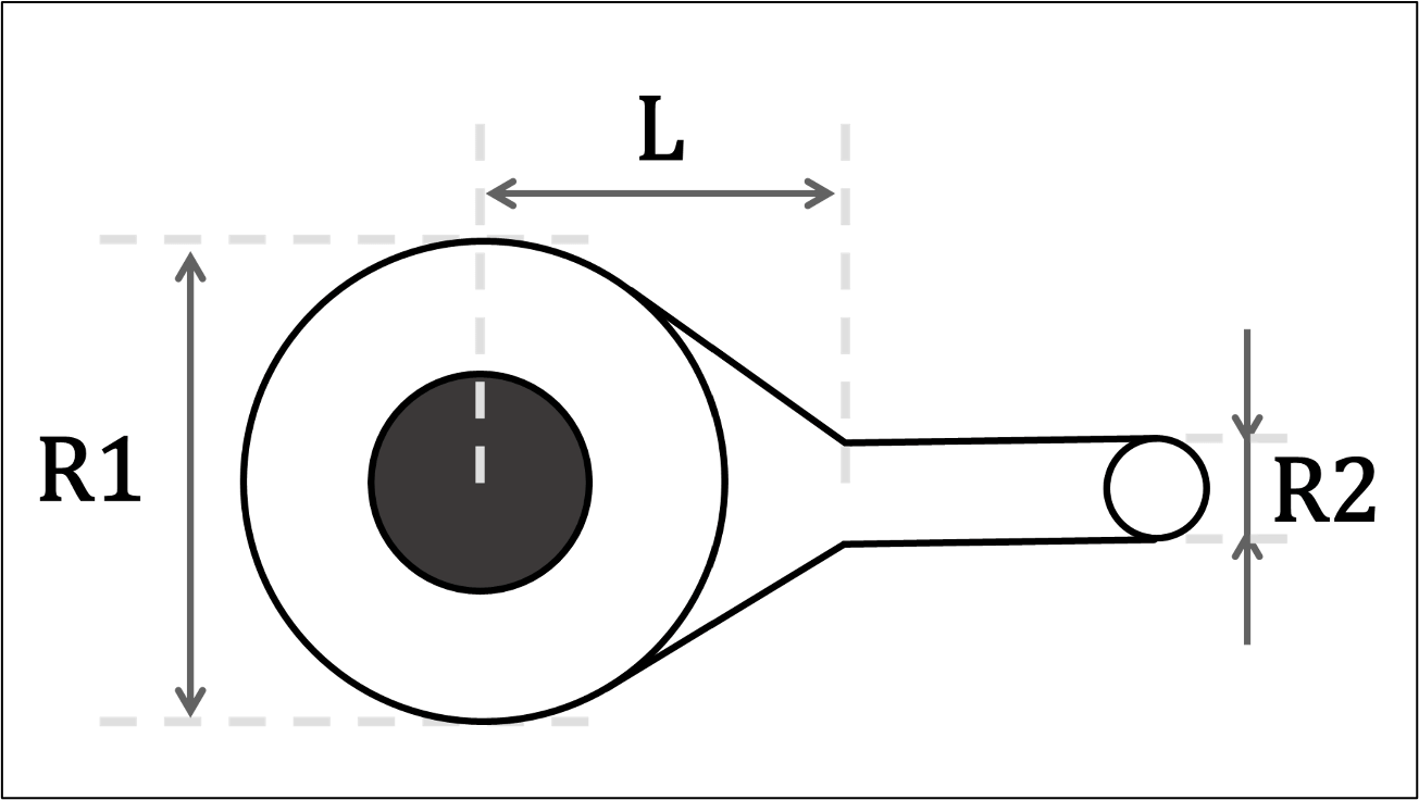 Dimension set-up for a PCB teardrop