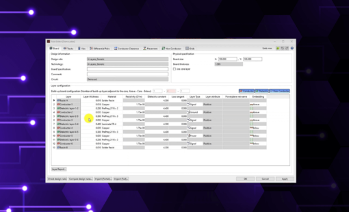 Technology and Rule eCADSTAR PCB Editor